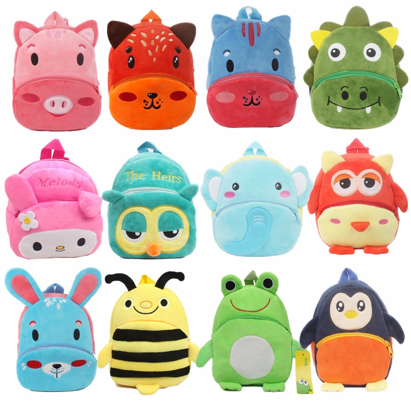 Children's School 3D Velvet Backpack for Boys and Girls