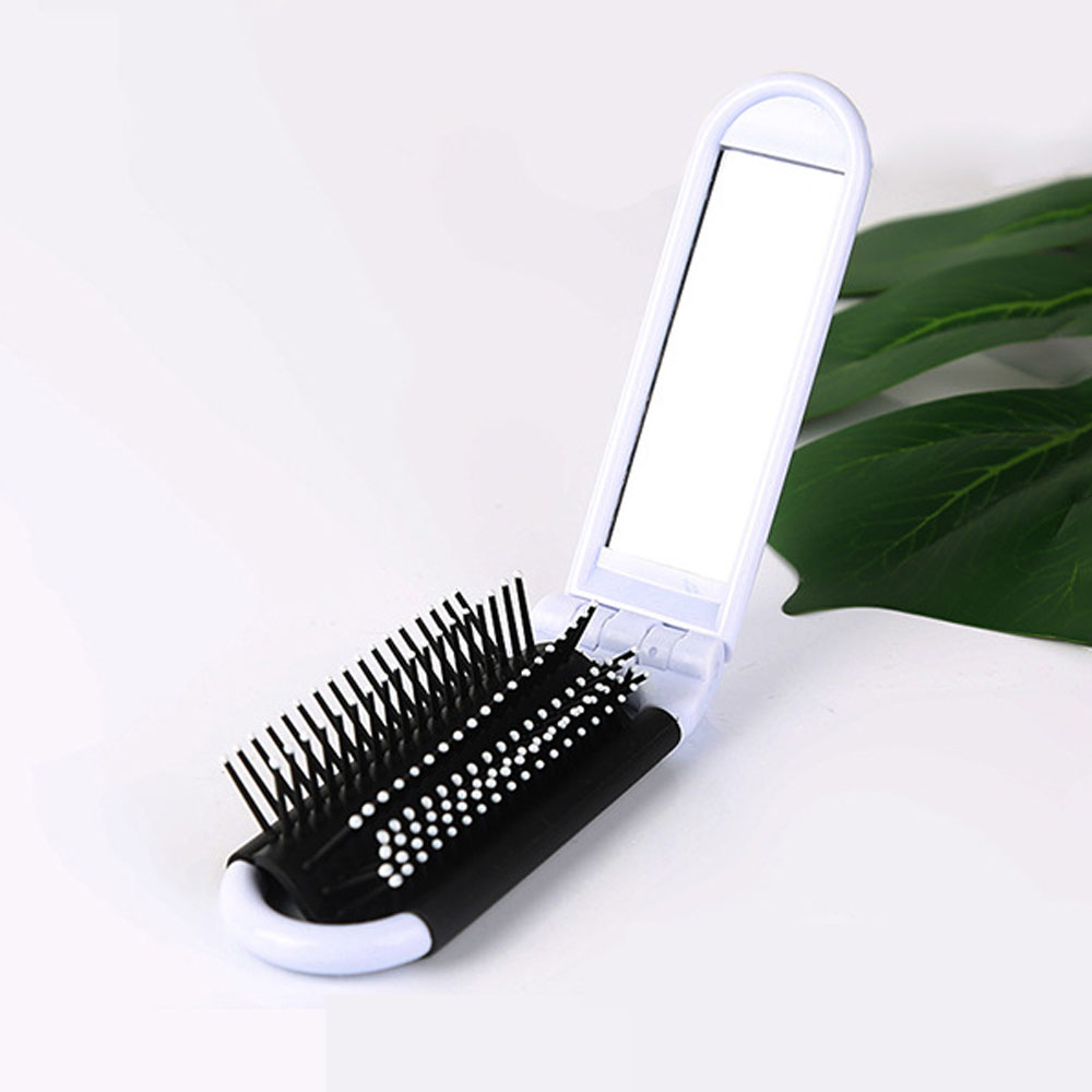 Anti-Static Hair Brush, Folding and Mirror