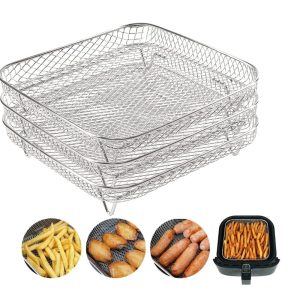 Stackable Stainless Steel Air Fryer Rack for Layered Cooking