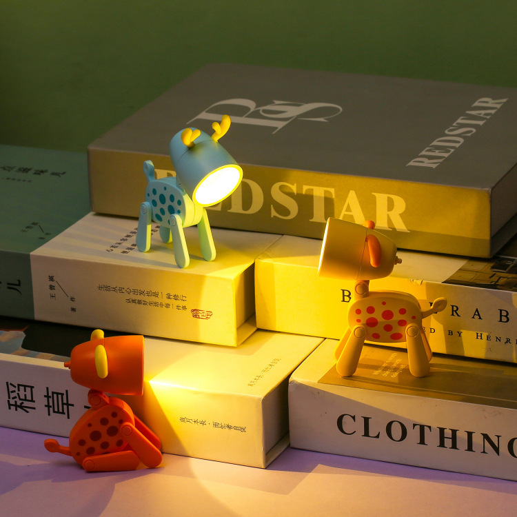 Mini and Folding Desk Lamp in Dog and Deer Designs